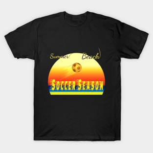 Summer beach soccer season design T-Shirt